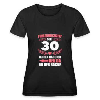 30. Hochzeitstag Frau Perlenhochzeit Geschenk - Frauen Funktions-T-Shirt - Schwarz - Vorne - AI Model Female 172 light (172cm)