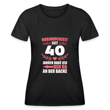 40. Hochzeitstag Frau Rubinhochzeit Geschenk - Frauen Funktions-T-Shirt - Schwarz - Vorne - AI Model Female 172 light (172cm)