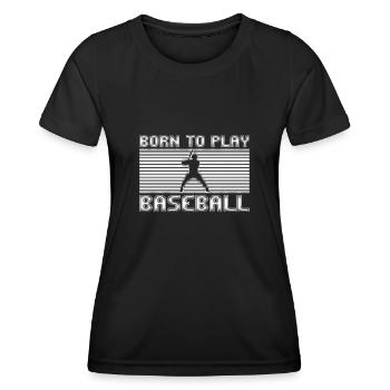 Baseball - Frauen Funktions-T-Shirt - Schwarz - Vorne - AI Model Female 172 light (172cm)
