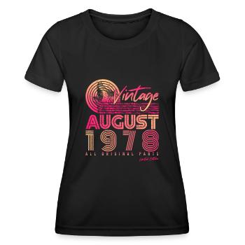 Retro 1978 in August - Women's Functional T-Shirt - black - Front - AI Model Female 172 light (172cm)