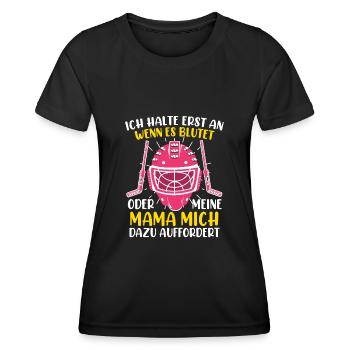 Je ne m’arrête que quand il saigne le hockey sur glace - T-shirt sport Femme - noir - Devant - AI Model Female 172 light (172cm)