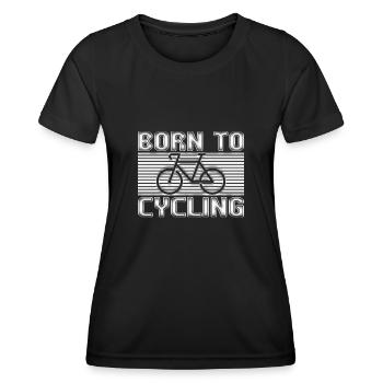 Fahrrad fahren - Frauen Funktions-T-Shirt - Schwarz - Vorne - AI Model Female 172 light (172cm)