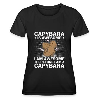 Capybara Wasserschwein Capybaras - Women's Functional T-Shirt - black - Front - AI Model Female 172 light (172cm)