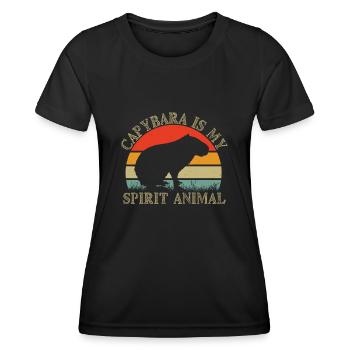 Capybara Wasserschwein Capybaras - Women's Functional T-Shirt - black - Front - AI Model Female 172 light (172cm)