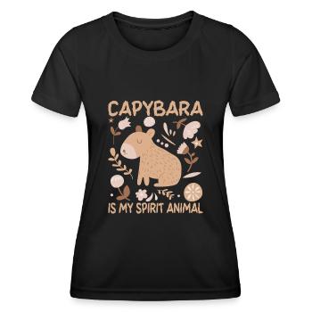 Capybara Wasserschwein Capybaras - Women's Functional T-Shirt - black - Front - AI Model Female 172 light (172cm)