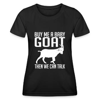 Ziegen Spruch Ziegenbock Ziegebhirte - Frauen Funktions-T-Shirt - Schwarz - Vorne - AI Model Female 172 light (172cm)