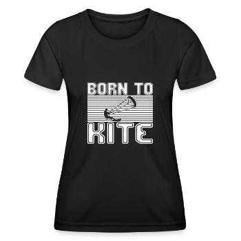 Kite Surfing - Women's Functional T-Shirt - black - Front - AI Model Female 172 light (172cm)