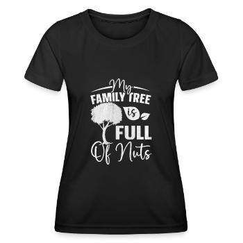 My Family Tree Full Of Nuts Funny Family Tree - Women's Functional T-Shirt - black - Front - AI Model Female 172 light (172cm)