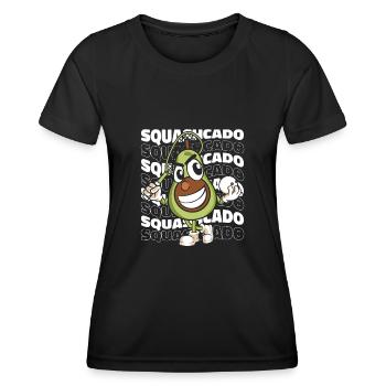 Squash - Frauen Funktions-T-Shirt - Schwarz - Vorne - AI Model Female 172 light (172cm)