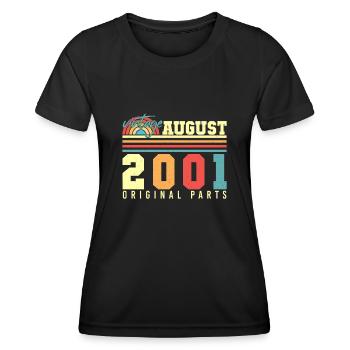 Mois de naissance Août 2001 - T-shirt sport Femme - noir - Devant - AI Model Female 172 light (172cm)