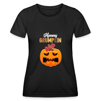 Mom Mama Grumpkin Halloween Kürbis Familienoutfit - Frauen Funktions-T-Shirt - Schwarz - Vorne - AI Model Female 172 light (172cm)