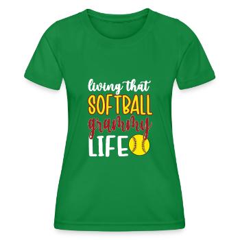 Grammy Grandma By Softball Player Softball Grammy - Women's Functional T-Shirt - kelly green - Front - AI Model Female 172 dark (172cm)