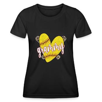 Grammy Oma Eines Softballspieler Softball Grammy - Frauen Funktions-T-Shirt - Schwarz - Vorne - AI Model Female 172 light (172cm)