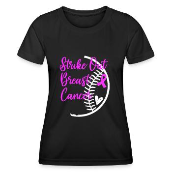 Strike Out Breast Cancer Awareness Softball Ball - T-shirt sport Femme - noir - Devant - AI Model Female 172 light (172cm)