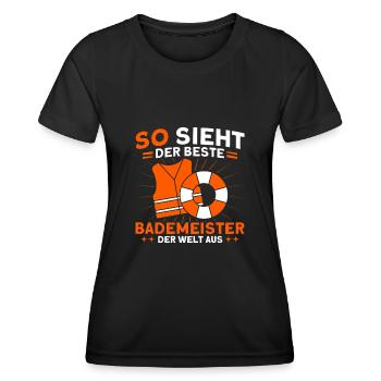 Sauveteur Piscine Sauveteur Sauveteur Sauveteur - T-shirt sport Femme - noir - Devant - AI Model Female 172 light (172cm)