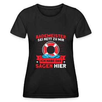 Sauveteur Piscine Sauveteur Sauveteur Sauveteur - T-shirt sport Femme - noir - Devant - AI Model Female 172 light (172cm)