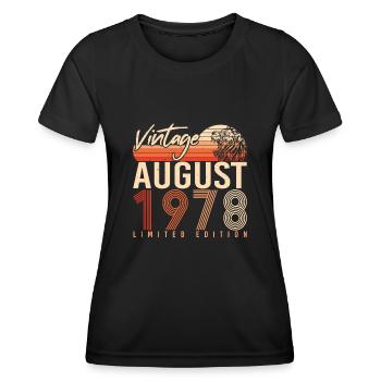 August 1978 Geschenkidee - Frauen Funktions-T-Shirt - Schwarz - Vorne - AI Model Female 172 light (172cm)