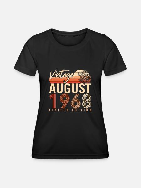 1968 August Retro - Funktionsshirt til damer - sort