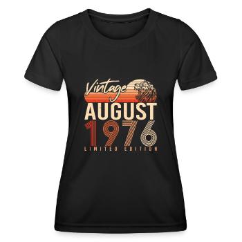 August 1976 Geschenkidee - Frauen Funktions-T-Shirt - Schwarz - Vorne - AI Model Female 172 light (172cm)