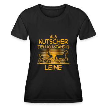 Kutscher Pferd Kutsche Pferde Fuhrmann - Frauen Funktions-T-Shirt - Schwarz - Vorne - AI Model Female 172 light (172cm)