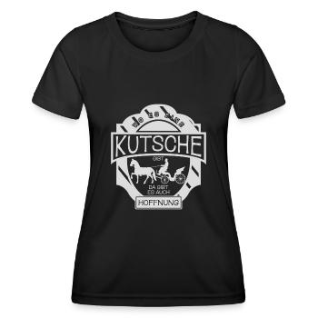 Kutscher Kutsche Pferd Pferdekutsche - Frauen Funktions-T-Shirt - Schwarz - Vorne - AI Model Female 172 light (172cm)