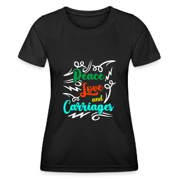 Kutscher Fuhrmann Pferd Kutsche Pferde - Frauen Funktions-T-Shirt - Schwarz - Vorne - AI Model Female 172 light (172cm)