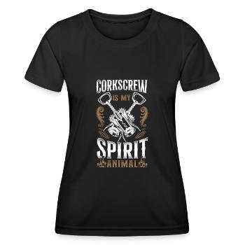 Dégustation de vin de sommelier - T-shirt sport Femme - noir - Devant - AI Model Female 172 light (172cm)