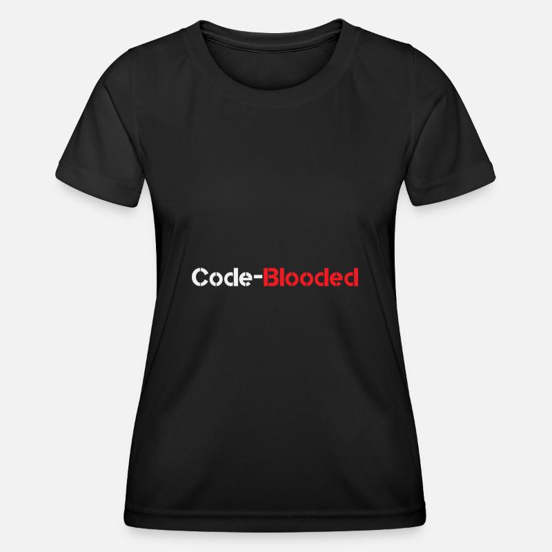 Code Blooded Programmer Coding Computer Science - Frauen Funktions-T-Shirt - Schwarz