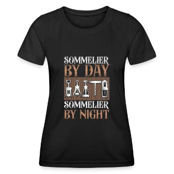 Sommelier Wine Drinking Tasting - Frauen Funktions-T-Shirt - Schwarz - Vorne - AI Model Female 172 light (172cm)