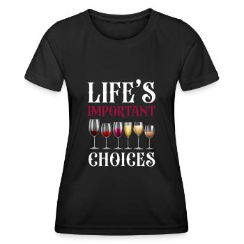 Dégustation de vin de sommelier - T-shirt sport Femme - noir - Devant - AI Model Female 172 light (172cm)