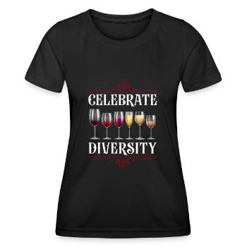 Dégustation de vin de sommelier - T-shirt sport Femme - noir - Devant - AI Model Female 172 light (172cm)
