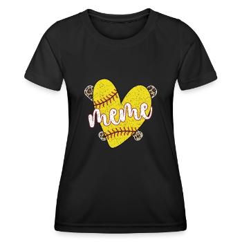 Meme Oma Eines Softballspieler Softball Meme - Frauen Funktions-T-Shirt - Schwarz - Vorne - AI Model Female 172 light (172cm)
