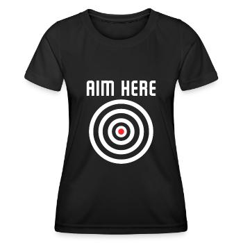 Bullseye Target Aim Here Darts Players Shooting - Frauen Funktions-T-Shirt - Schwarz - Vorne - AI Model Female 172 light (172cm)
