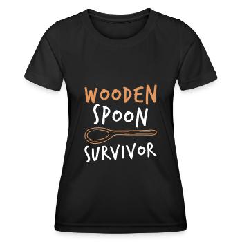 Wooden Spoon Survivor - Frauen Funktions-T-Shirt - Schwarz - Vorne - AI Model Female 172 light (172cm)