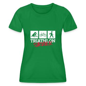 Triathlon Überlebender - Triathlon Training - Frauen Funktions-T-Shirt - Kelly Green - Vorne - AI Model Female 172 dark (172cm)