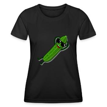 Gurke Sonnenbrille Gurken - Frauen Funktions-T-Shirt - Schwarz - Vorne - AI Model Female 172 light (172cm)