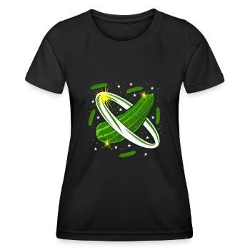 Gurke Weltraum Gurken - Frauen Funktions-T-Shirt - Schwarz - Vorne - AI Model Female 172 light (172cm)