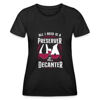 Dégustation de vin de sommelier - T-shirt sport Femme - noir - Devant - AI Model Female 172 light (172cm)