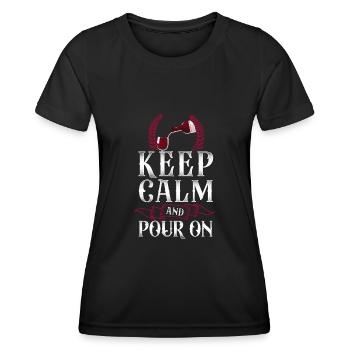 Dégustation de vin de sommelier - T-shirt sport Femme - noir - Devant - AI Model Female 172 light (172cm)