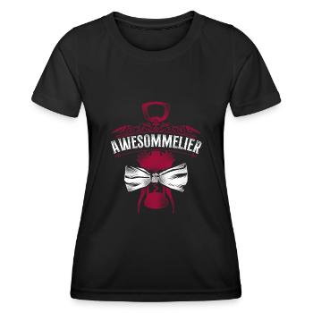 Dégustation de vin de sommelier - T-shirt sport Femme - noir - Devant - AI Model Female 172 light (172cm)
