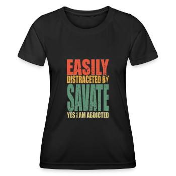 Savate saying funny - Women's Functional T-Shirt - black - Front - AI Model Female 172 light (172cm)
