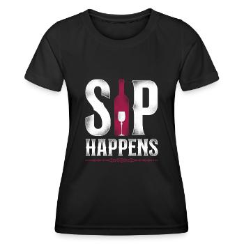Sommelier Wine Drinking Tasting - Women's Functional T-Shirt - black - Front - AI Model Female 172 light (172cm)