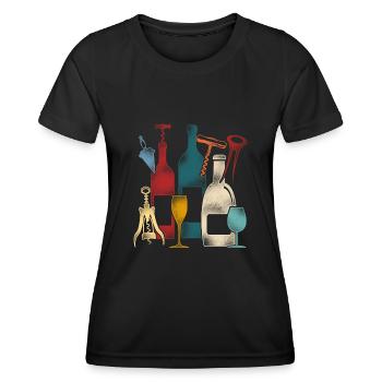 Sommelier Wine Drinking Tasting - Frauen Funktions-T-Shirt - Schwarz - Vorne - AI Model Female 172 light (172cm)