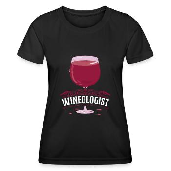 Dégustation de vin de sommelier - T-shirt sport Femme - noir - Devant - AI Model Female 172 light (172cm)