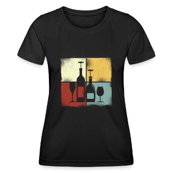 Dégustation de vin de sommelier - T-shirt sport Femme - noir - Devant - AI Model Female 172 light (172cm)