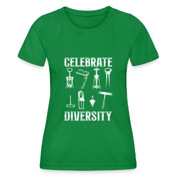 Dégustation de vin de sommelier - T-shirt sport Femme - vert - Devant - AI Model Female 172 dark (172cm)