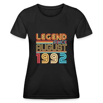 A l’âge de 30 août 1992 - T-shirt sport Femme - noir - Devant - AI Model Female 172 light (172cm)