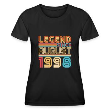 1998 Août Rétro - T-shirt sport Femme - noir - Devant - AI Model Female 172 light (172cm)