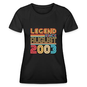 Born in August 2003 - Women's Functional T-Shirt - black - Front - AI Model Female 172 light (172cm)