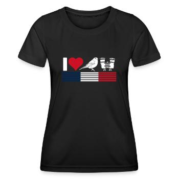 Observation des oiseaux, ornithologie - T-shirt sport Femme - noir - Devant - AI Model Female 172 light (172cm)